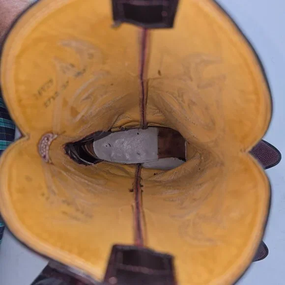 Nocona Stingray Red Mens Size 11.5D Maroon Burgundy Leather Cowboy Western Boots - Picture 13 of 16